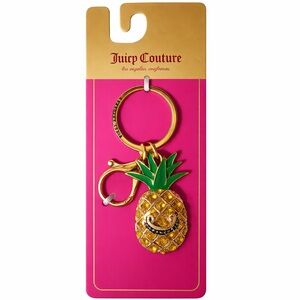 Juicy Couture Gold Pineapple Bag Charm Keychain NWT